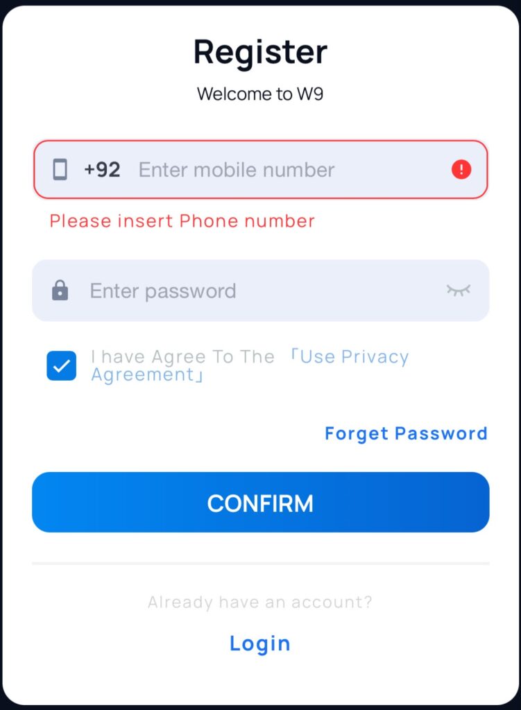 Registration W9