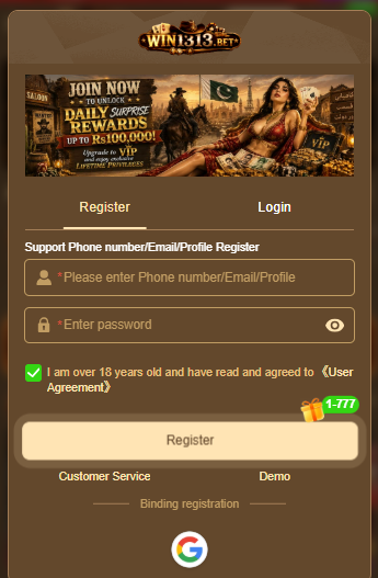 WIN1313 REGISTRATION